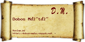 Dobos Máté névjegykártya